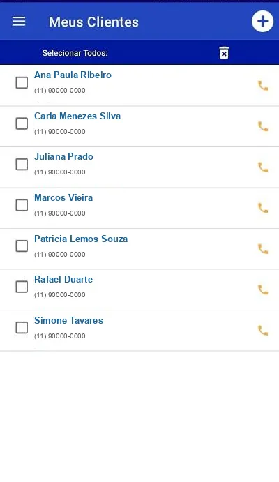 Cadastro no App Kontrole, a carteira de clientes