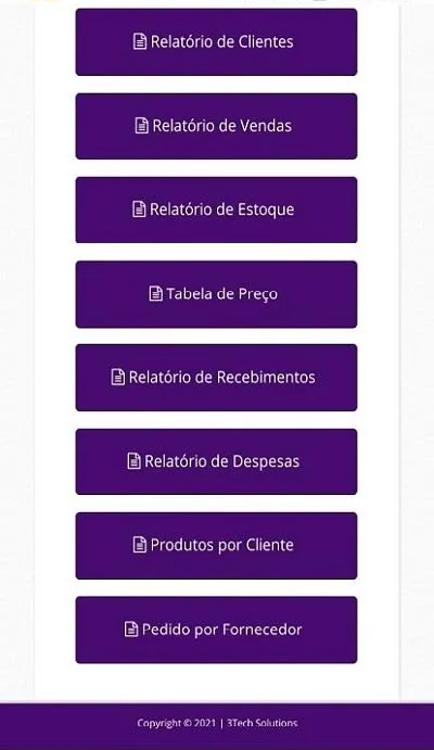 Relatórios no App Kontrole, o menu dos sete relatórios